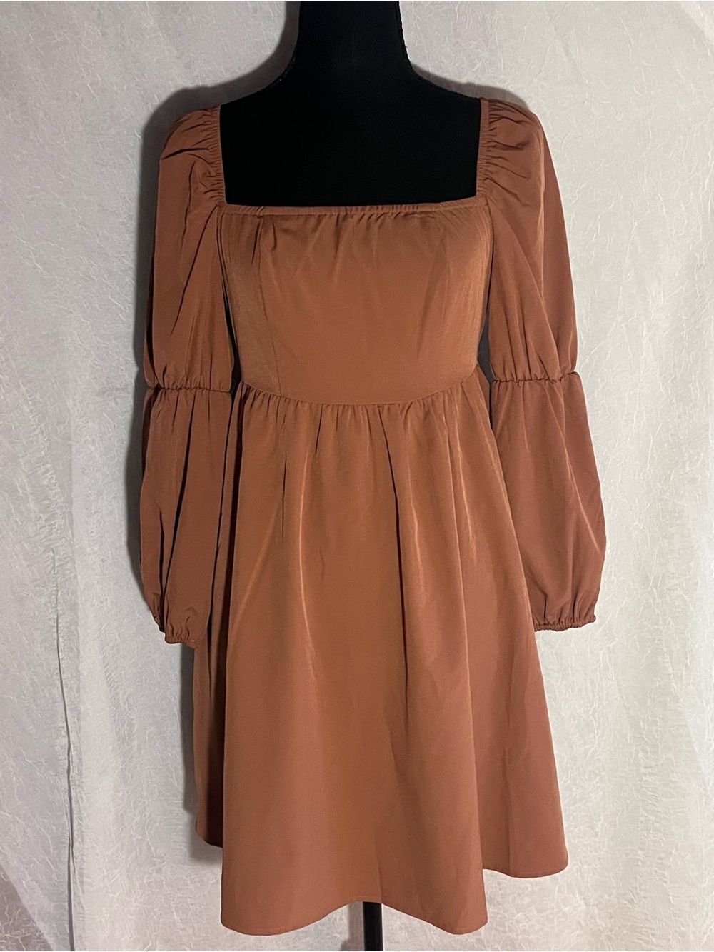 Women’s Square-Neck Long Sleeve Mini Dress
